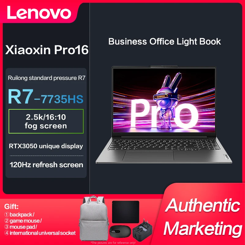 Lenovo XiaoXin Pro 16 2023 Slim Laptop AMD Ryzen R7-7735HS 16GB/32GB 16-inch IPS 120Hz 2.5K Full Screen Notebook
Lenovo XiaoXin Pro 16 2023 Slim Laptop AMD Ryzen R7-7735HS 16GB/32GB 16-inch IPS 120Hz 2.5K Full Screen Notebook