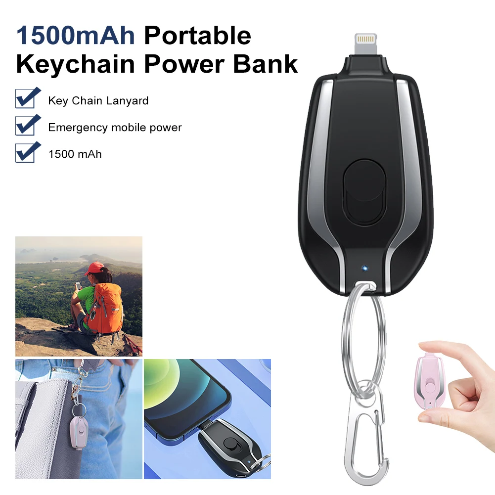 1500mAh Type-C Portable Keychain Charger Ultra-Compact Mini Battery Pack Fast Charging Backup Power Bank For Iphone Devices
1500mAh Type-C Portable Keychain Charger Ultra-Compact Mini Battery Pack Fast Charging Backup Power Bank For Iphone Devices