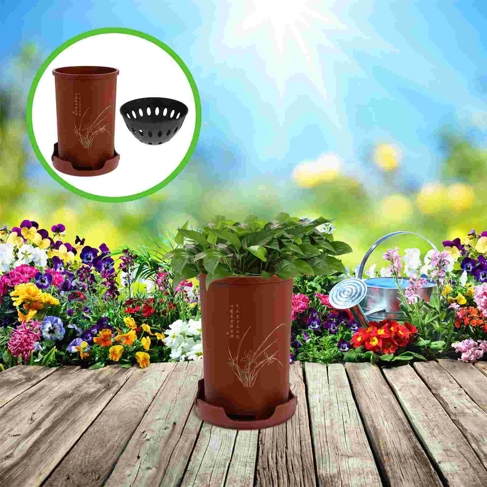 

Orchid Pot Novel Flowerpot Vintage Indoor Pots Creative Holder Home Simple Pots for Vases Automatic Succulent Flowerpots
