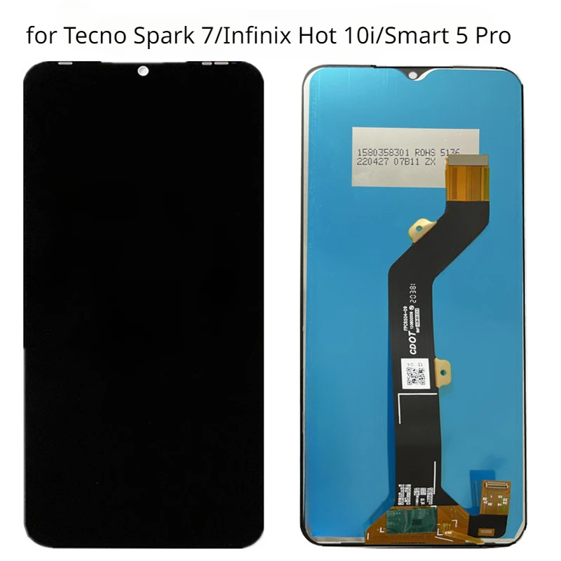 

6.5" LCD Screen for Tecno Spark 7/Infinix Hot 10i/Smart 5 Pro X659B, PR652B, X658E, PR652C with Digitizer Full Assembly