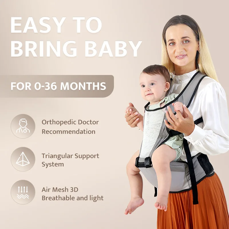 

0-36 Months Ergonomic Baby Carrier Infant Kid Baby Hipseat Sling Front Facing Kangaroo Baby Wrap Carrier for Baby Travel