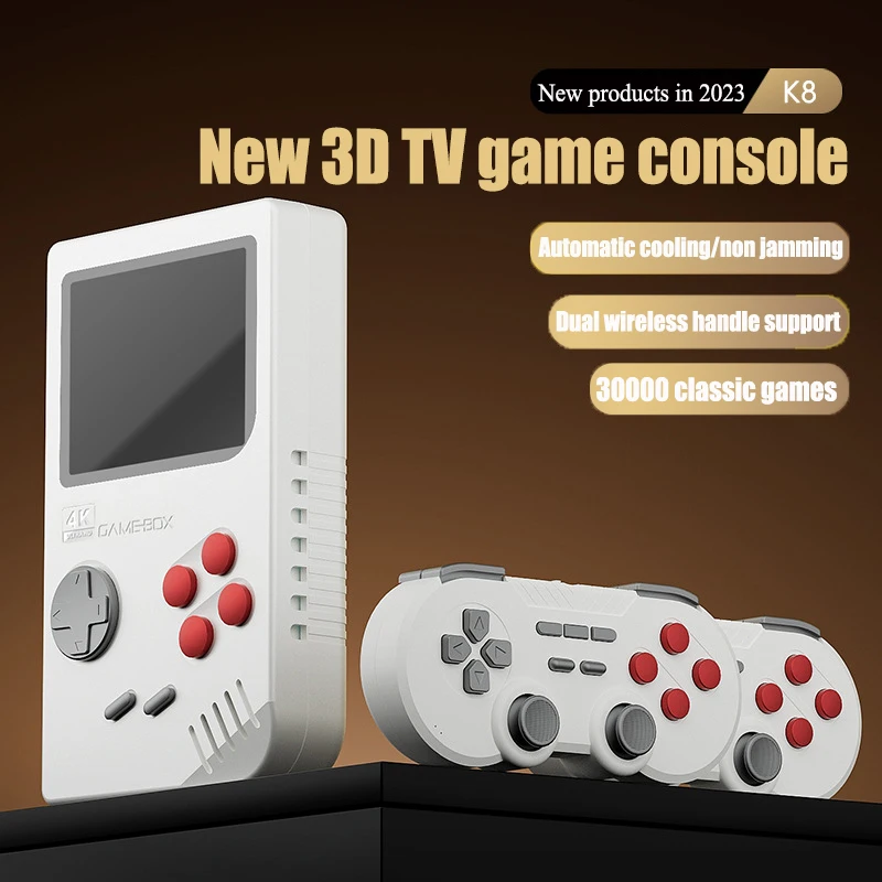 Домашняя ТВ игровая консоль K8 с открытым исходным кодом, 3d беспроводной двойной контроллер, видеоплеер, 4k Hd 30000 игр 
Домашняя ТВ игровая консоль K8 с открытым исходным кодом, 3d беспроводной двойной контроллер, видеоплеер, 4k Hd 30000 игр