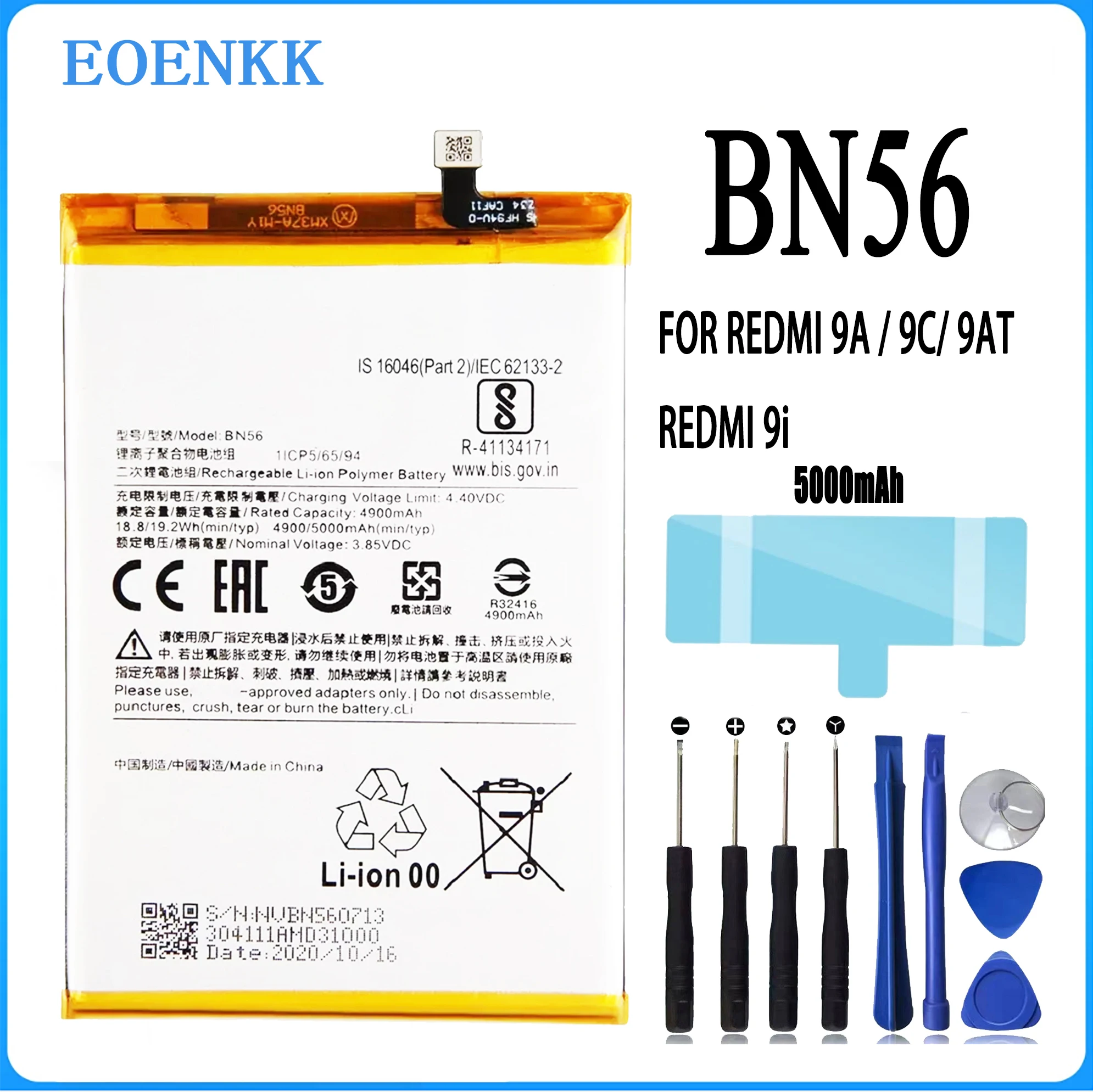 BN56 Battery FOR REDMI 9A / 9C/ 9AT REDMI 9i Repair Part Original Capacity Phone Batteries Bateria
BN56 Battery FOR REDMI 9A / 9C/ 9AT REDMI 9i Repair Part Original Capacity Phone Batteries Bateria
