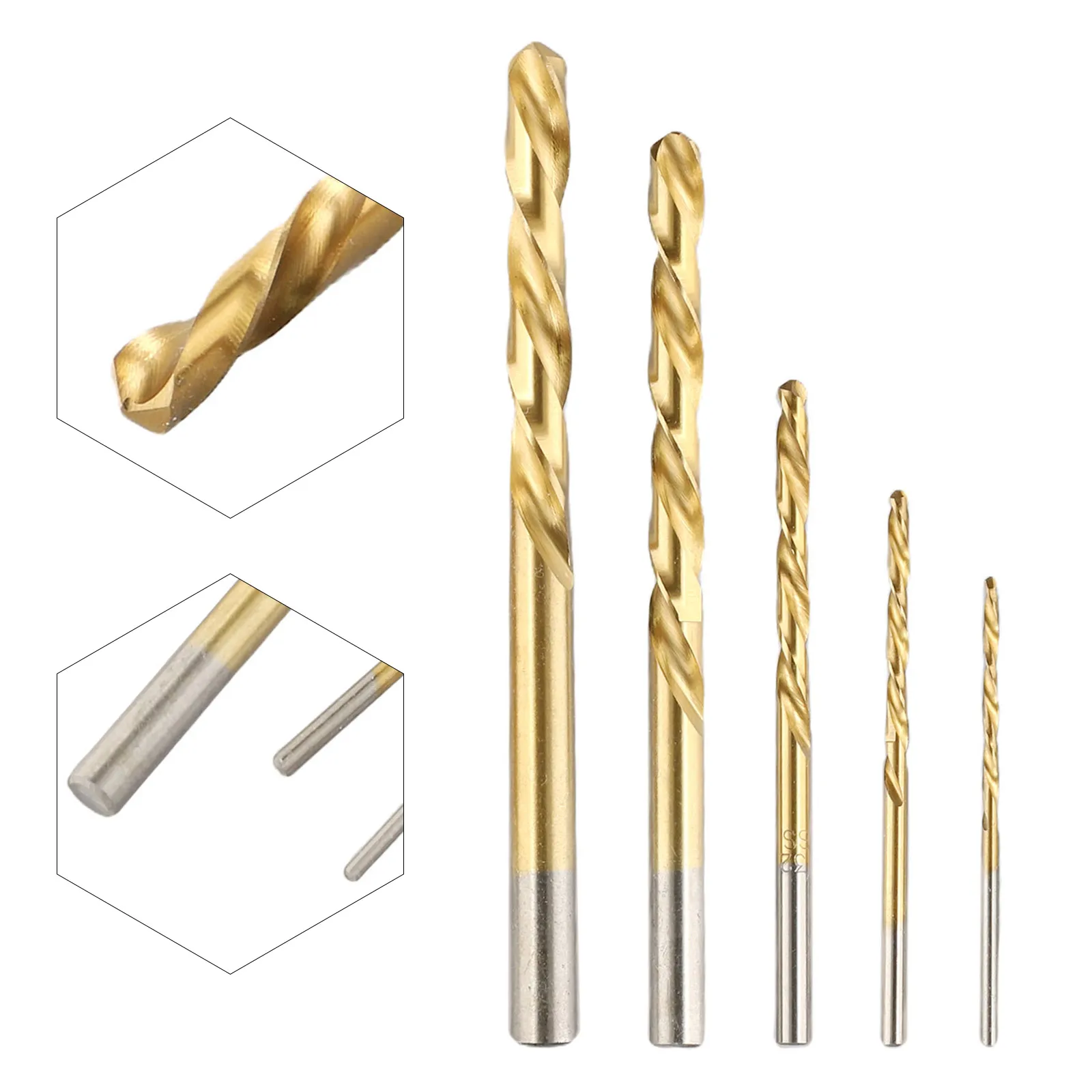 High Quality Accessories Brand New Drill Bit Left Hand 5 Pieces/set Extractor Tools For Drilling/reversal Gold HSS
High Quality Accessories Brand New Drill Bit Left Hand 5 Pieces/set Extractor Tools For Drilling/reversal Gold HSS
