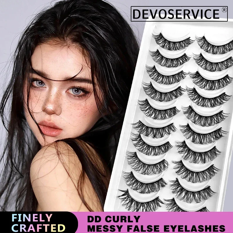 

10 Pairs Mink Lashes Russian Strip Lash Dramatic False Eyelashes Faux Cils Makeup Natural DD Curl 3D Fake Eyelash Wholesale