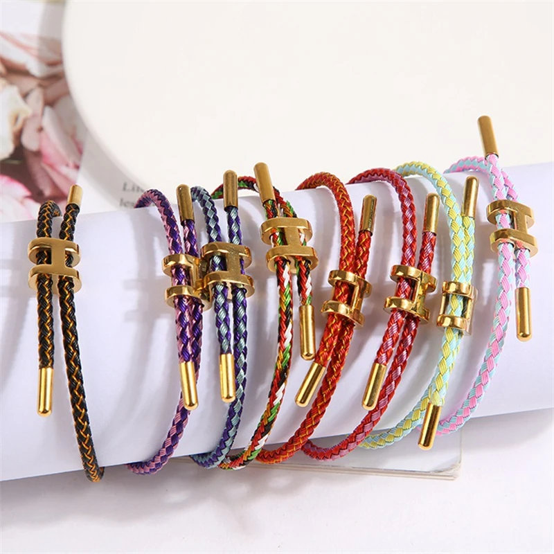 Multicolor Cord Fashion Simple Men's and Women's Double Layer Handwoven Bracelet New Stainless Steel Adjustable Charm Bracelet
Multicolor Cord Fashion Simple Men's and Women's Double Layer Handwoven Bracelet New Stainless Steel Adjustable Charm Bracelet