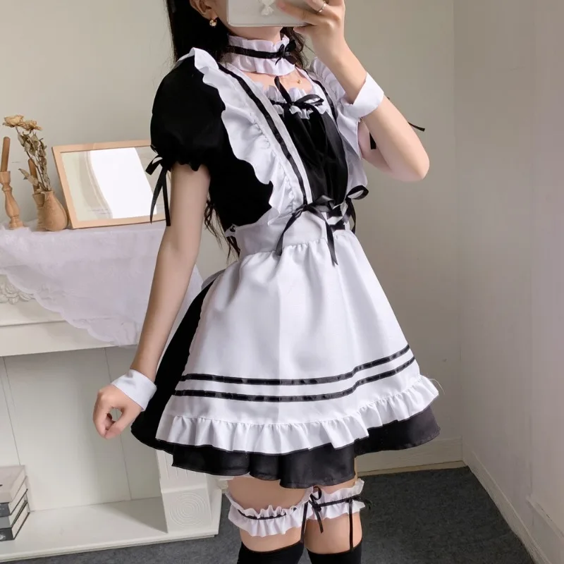 

Black Cute Lolita Maid Costumes Girls Women Lovely Maid Cosplay Costume Animation Show Japanese Outfit Dress Clothes JUPAOPAO