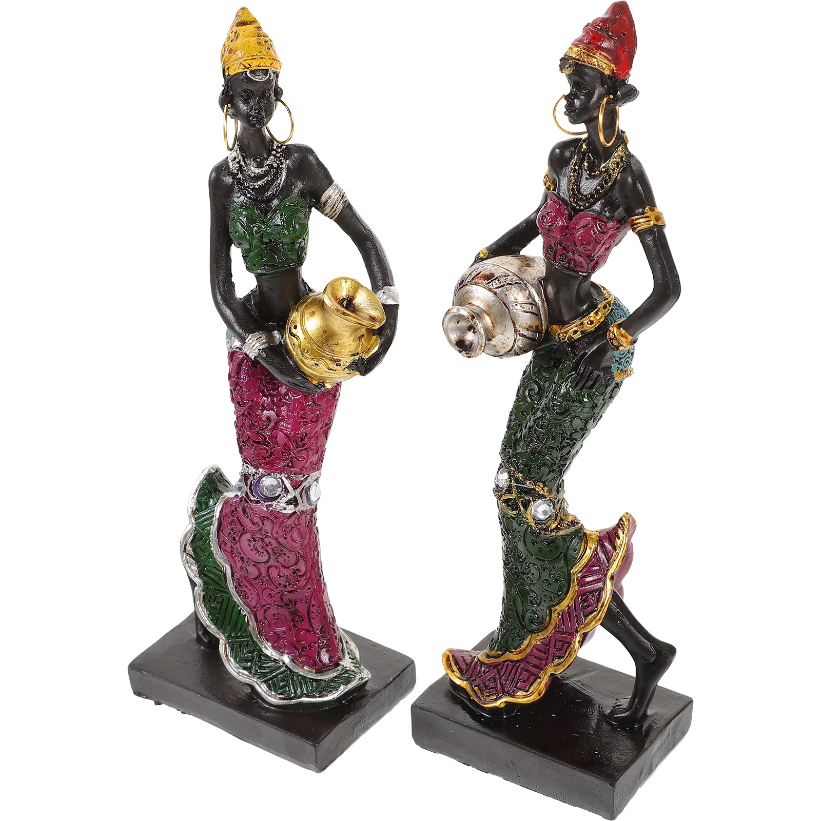 2 Pcs African Lady Artwork Household Sculpture Tribal Figurine Resin Tabletop Decoration
2 Pcs African Lady Artwork Household Sculpture Tribal Figurine Resin Tabletop Decoration