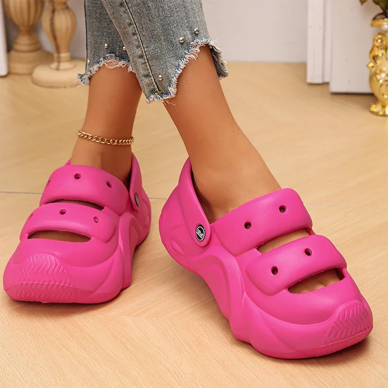 

Flats Women Mules Shoes Platform Dress Cozy New Slippers Walking Slingabck Flip Flops Summer 2024 Casual Beach Female Slides