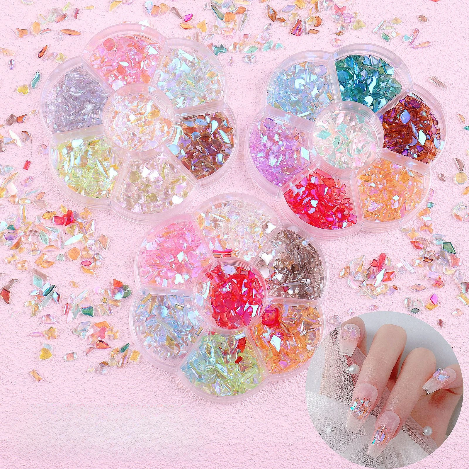 Assorted Rhinestone Nail Art Accessories in Unique Shapes, Pure and Shiny Flat Bottom Drills for Glamorous and Dazzling Manicure
Assorted Rhinestone Nail Art Accessories in Unique Shapes, Pure and Shiny Flat Bottom Drills for Glamorous and Dazzling Manicure