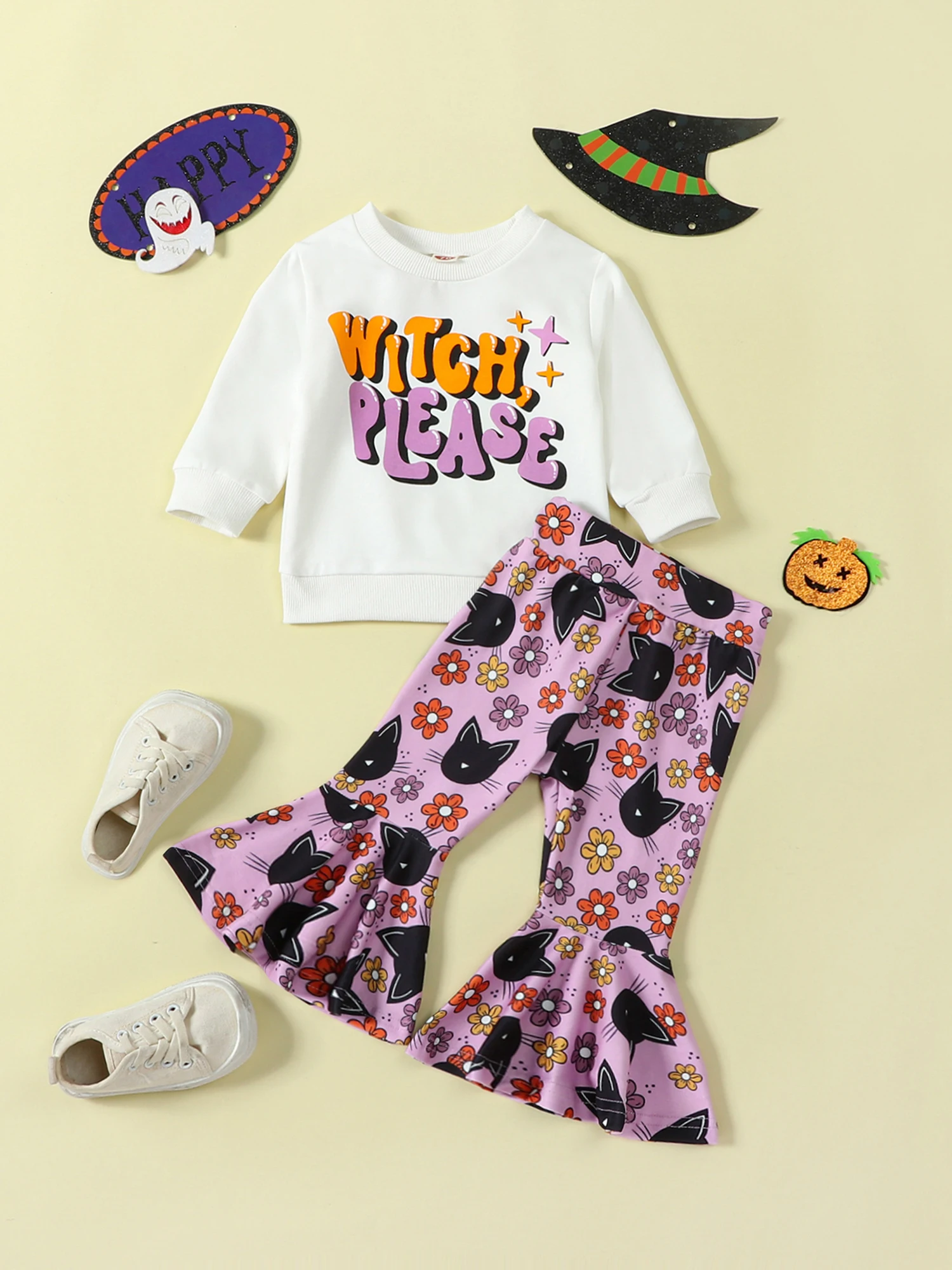 Adorable Infant Halloween Outfit - Oversized Pumpkin Sweatshirt and Flare Pants for Baby Girls Fall Costume 
Adorable Infant Halloween Outfit - Oversized Pumpkin Sweatshirt and Flare Pants for Baby Girls Fall Costume
