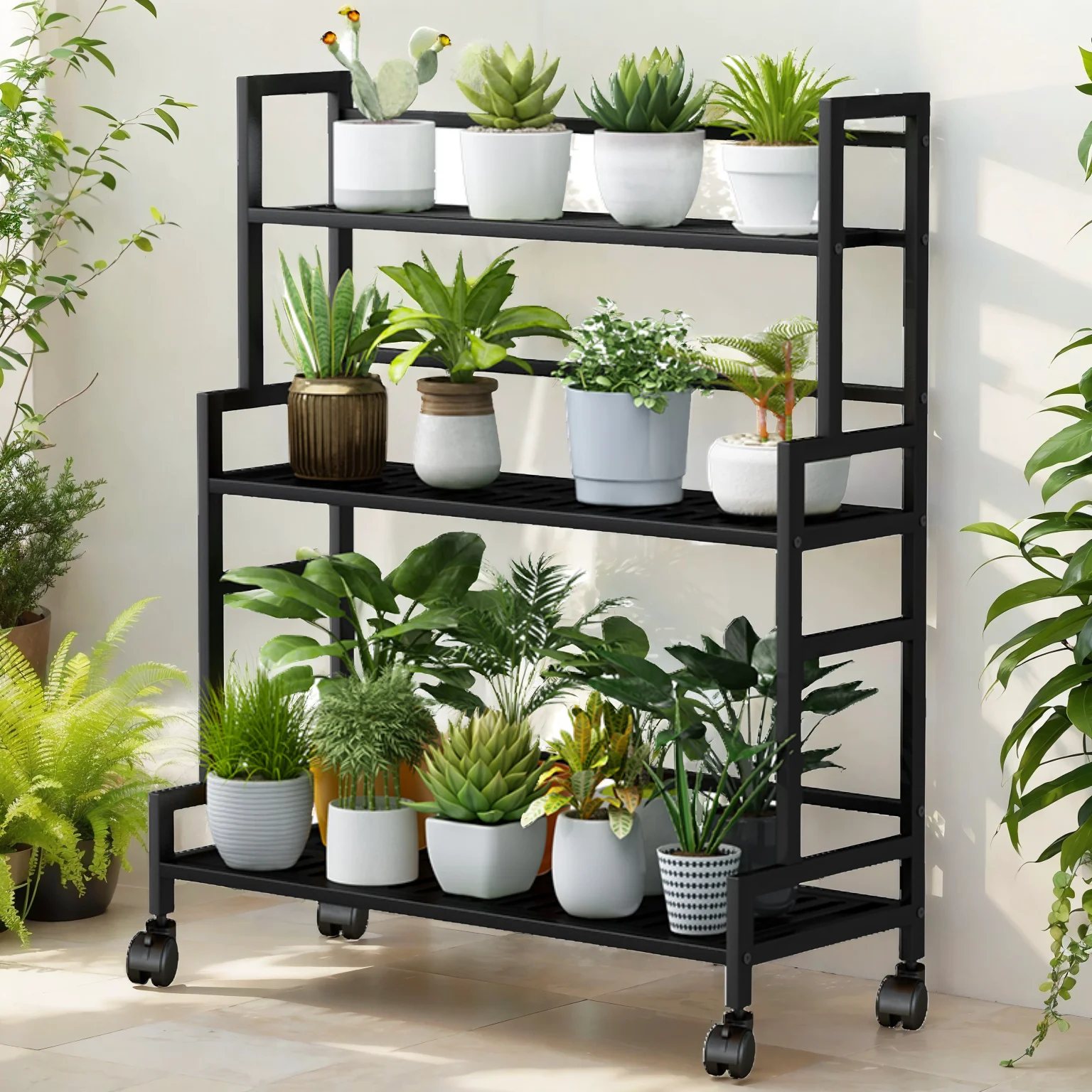 Decorate flower pot shelves, 3-stage wheeled succulent flower pot sorting table, ladder rack, balcony flower pot rack, succulent
Decorate flower pot shelves, 3-stage wheeled succulent flower pot sorting table, ladder rack, balcony flower pot rack, succulent