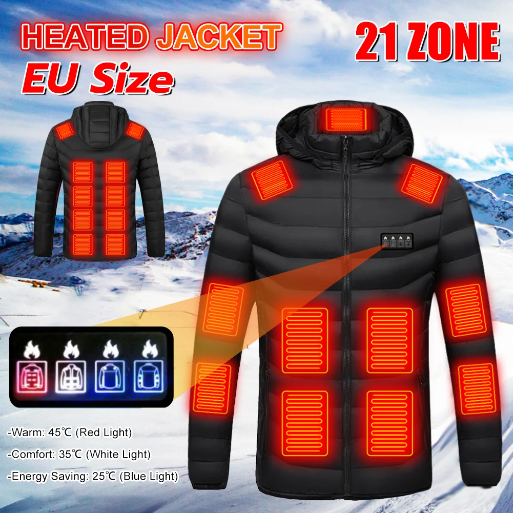 21 Areas Heated Jacket for Men Women Winter Outdoor Adjustable Heating Coat USB Powered Thermal Coat for Skiing Camping EU Size
21 Areas Heated Jacket for Men Women Winter Outdoor Adjustable Heating Coat USB Powered Thermal Coat for Skiing Camping EU Size
