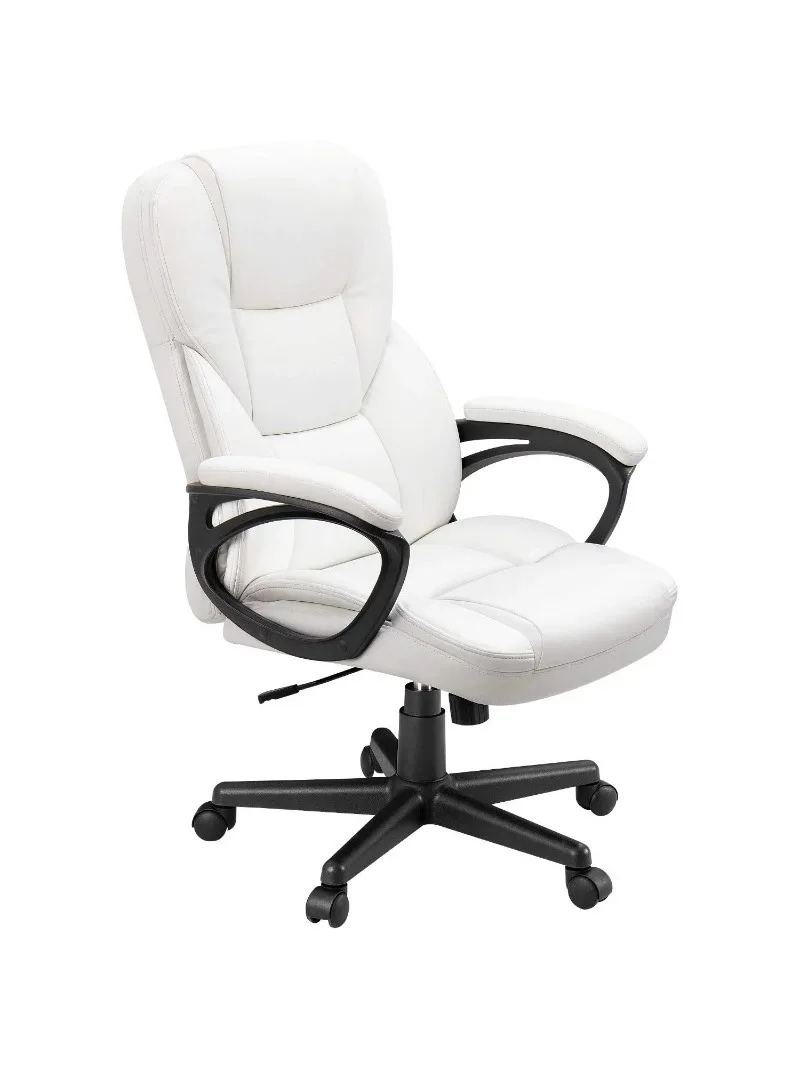 

Офисный стул Lacoo из искусственной кожи с высокой спинкой и поддержкой поясницы, белый