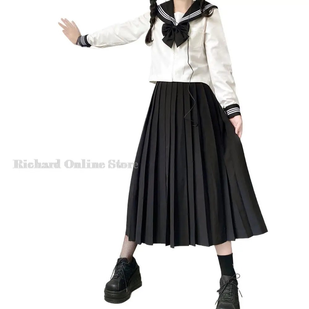 Japanese School Girl Uniform Plus Size JK Black Sailor Basic Cartoon Navy Sailor Uniform sets Navy Costume Women girl costume
Japanese School Girl Uniform Plus Size JK Black Sailor Basic Cartoon Navy Sailor Uniform sets Navy Costume Women girl costume