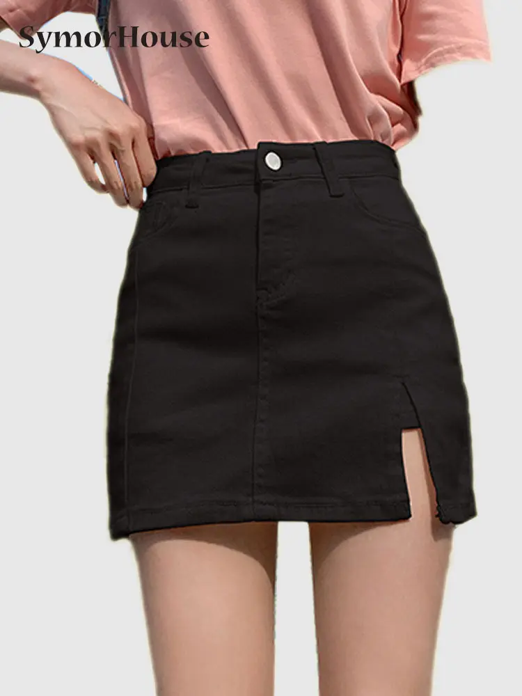 2023 Summer Black Denim Skirt Women's New Casual Blue Split A-line Skirt High Waist Slim Short Jean Skirt Girls
2023 Summer Black Denim Skirt Women's New Casual Blue Split A-line Skirt High Waist Slim Short Jean Skirt Girls