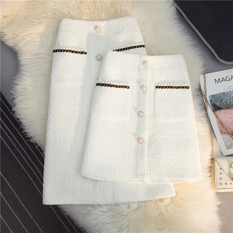 Black White Tweed Long Skirts Women Autumn Winter New Bright Silk Skirt Female Vintage High Waist A-line Wrap Skirt Office Lady
Black White Tweed Long Skirts Women Autumn Winter New Bright Silk Skirt Female Vintage High Waist A-line Wrap Skirt Office Lady