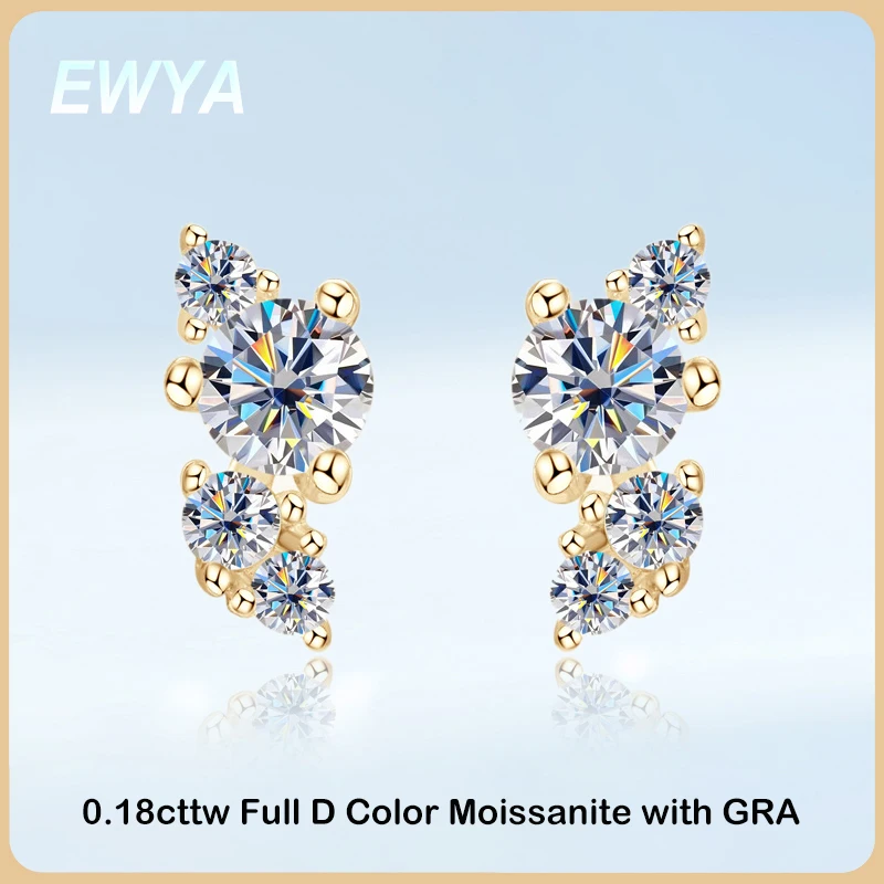 EWYA 0.18cttw Full D Color Moissanite Stud Earrings for Women Girls S925 Silver Pass Diamond Test Small Ear Studs Wholesale Gift
EWYA 0.18cttw Full D Color Moissanite Stud Earrings for Women Girls S925 Silver Pass Diamond Test Small Ear Studs Wholesale Gift
