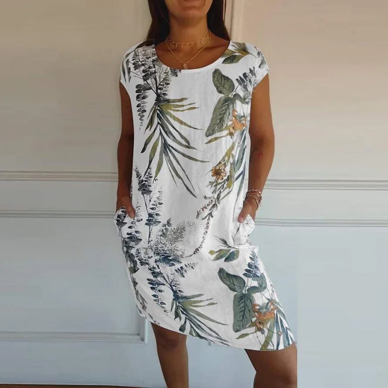 Женское повседневное мини-платье с цветочным принтом, элегантное короткое пляжное платье с круглым вырезом, коротким рукавом и карманами, лето 2024
Женское повседневное мини-платье с цветочным принтом, элегантное короткое пляжное платье с круглым вырезом, коротким рукавом и карманами, лето 2024