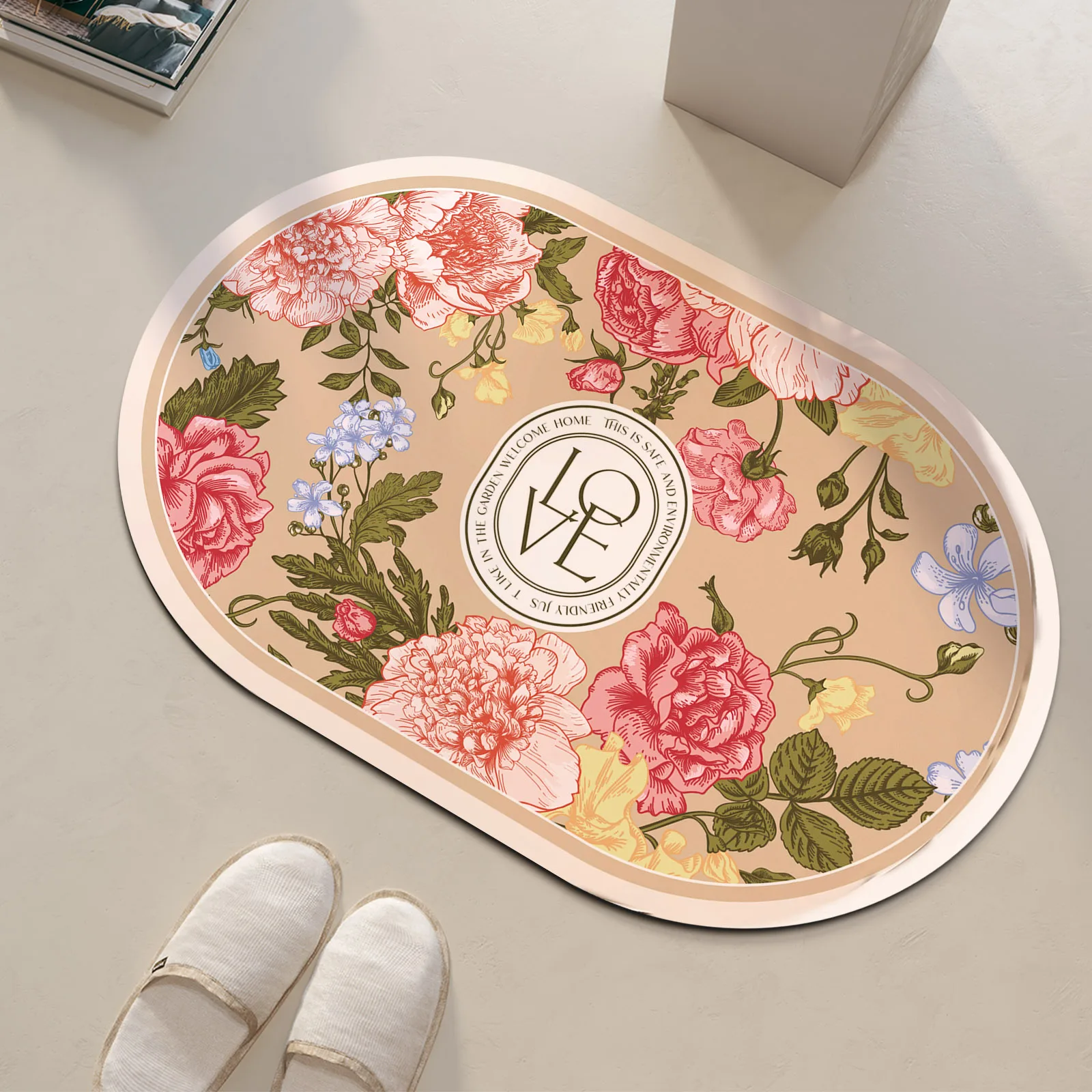Diatomite Floral Bath Mat Bathroom Absorbent Foot Mats Quick Dry Toilet Rug Shower Carpet For Living Room Doormat Washable Diatomite Floral Bath Mat Bathroom Absorbent Foot Mats Quick Dry Toilet Rug Shower Carpet For Living Room Doormat Washable