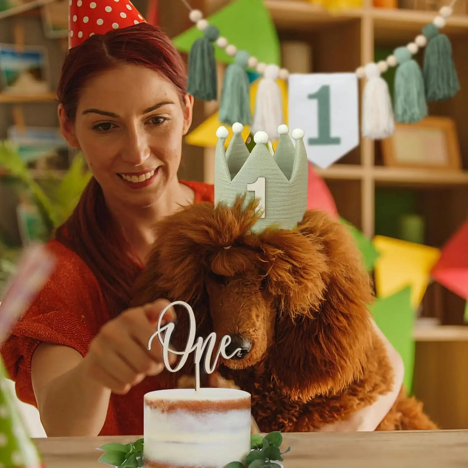 Green Lion 1st Birthday Banner - Wood Bead Tassel High Chair Decor 2 S184fb3048dc24d2db73eadbc81e169fdr