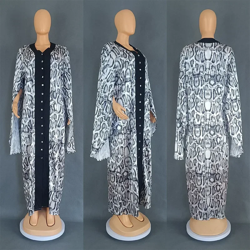 

African Dresses For Women Elegant Polyester 2024 Summer New Muslim Fashion Abayas Dashiki Robe Kaftan Maxi Dress Turkish Africa