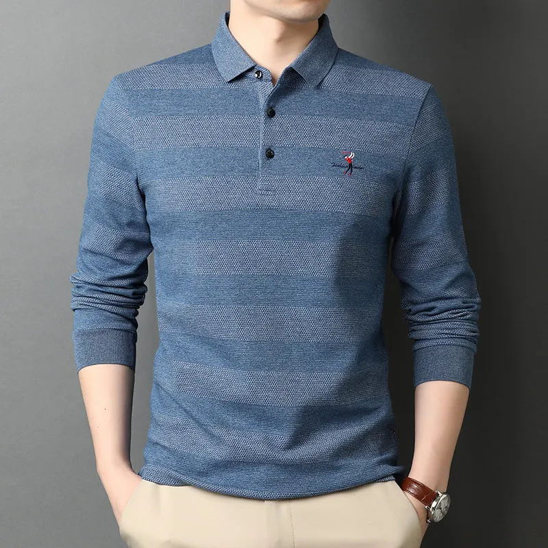 2023 High End New Fashion Brand Striped Designer Embroidery Casual Turn Down Collar Long Sleeve Polo Shirts Men Tops Men Clothes
2023 High End New Fashion Brand Striped Designer Embroidery Casual Turn Down Collar Long Sleeve Polo Shirts Men Tops Men Clothes