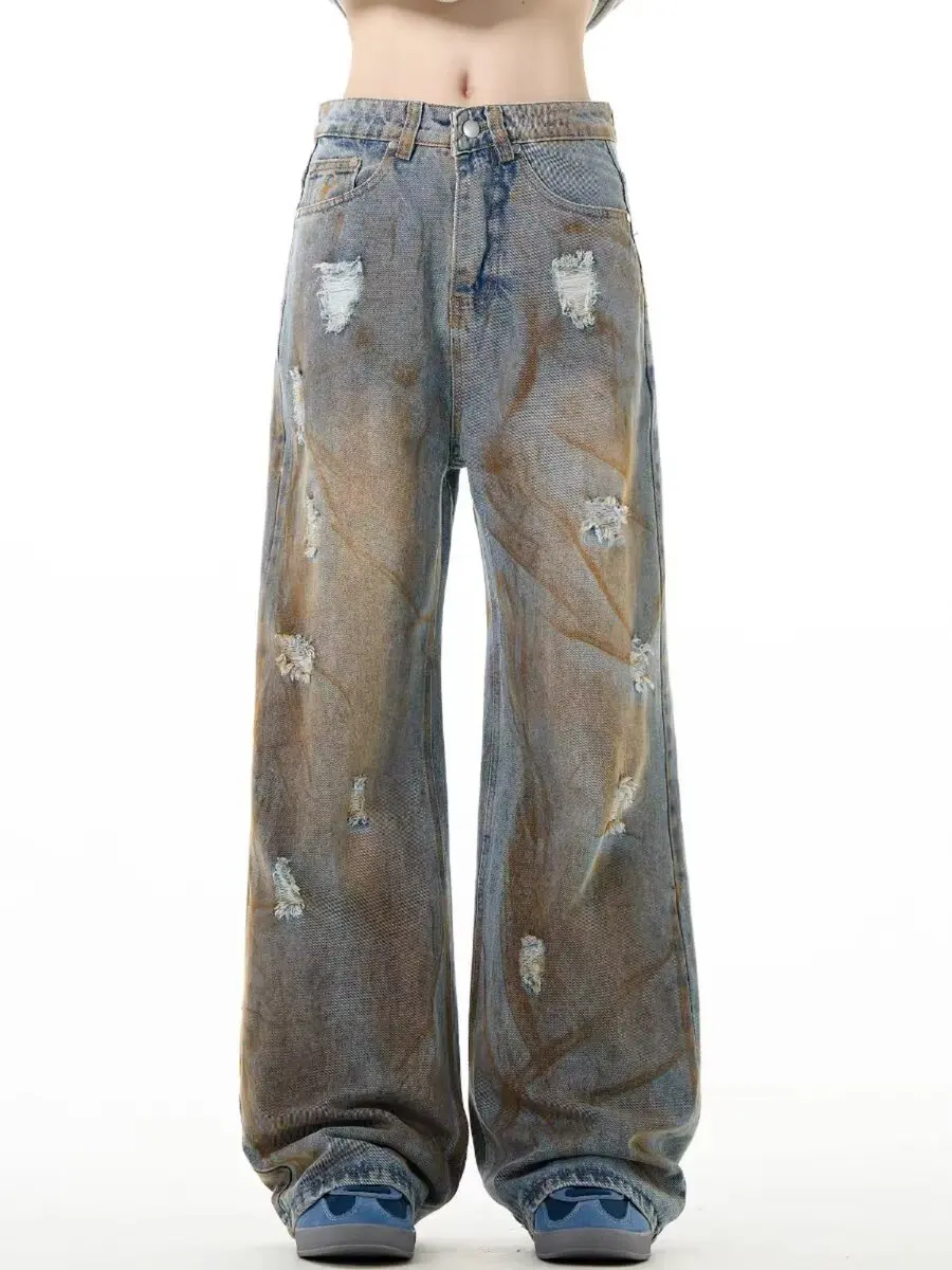 2024 American Jeans Men's Y2K High Street Fashion Brand Retro Trousers Casual Loose Wide-leg Pants Raw Edge Washed Straight Trou
2024 American Jeans Men's Y2K High Street Fashion Brand Retro Trousers Casual Loose Wide-leg Pants Raw Edge Washed Straight Trou