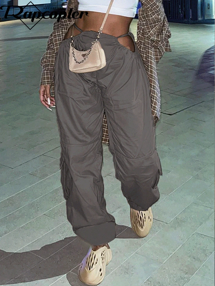 Rapcopter Ruched Cross Tie Up Cargo Pants Pockets y2k Cut Out Sweatpants Women Streetwear Casual Baggy Trousers Sporty Joggers
Rapcopter Ruched Cross Tie Up Cargo Pants Pockets y2k Cut Out Sweatpants Women Streetwear Casual Baggy Trousers Sporty Joggers