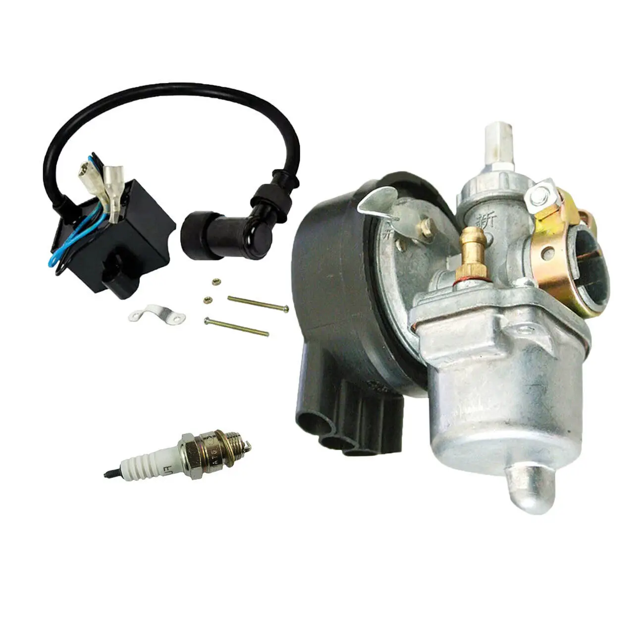 Карбюратор с свечей зажигания для 2-тактного двигателя 49cc 50cc 60cc 66cc 80cc
Карбюратор с свечей зажигания для 2-тактного двигателя 49cc 50cc 60cc 66cc 80cc