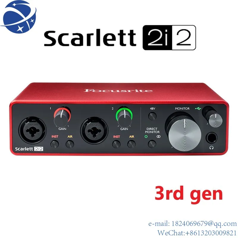YUN YIFocusrite Scarlett 2i2 III Professional Recording Dubbing Arranging Electric Guitar Audio Interface External USB Sound Ca
YUN YIFocusrite Scarlett 2i2 III Professional Recording Dubbing Arranging Electric Guitar Audio Interface External USB Sound Ca