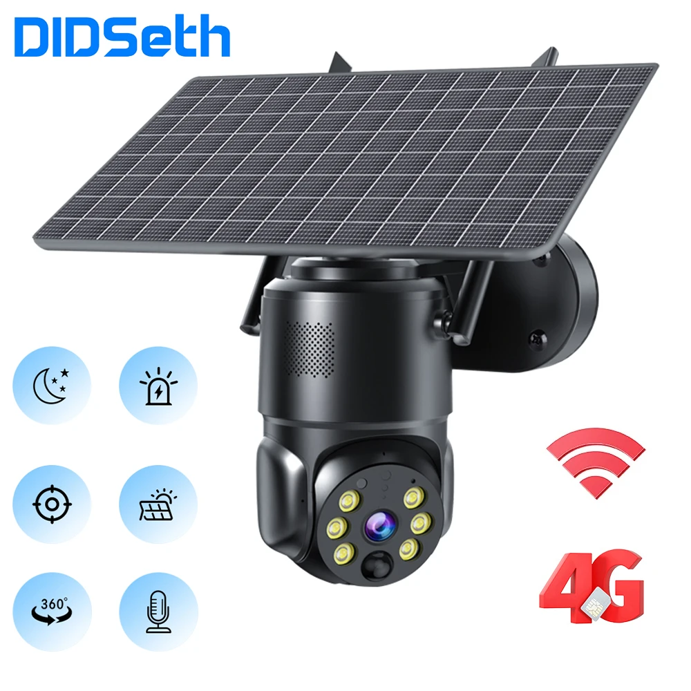 DIDseth 4K 4G Black Light PTZ Solar Camera 4G-SIM Card Battery WiFi Surveillance Security Protection Outdoor CCTV Cam
DIDseth 4K 4G Black Light PTZ Solar Camera 4G-SIM Card Battery WiFi Surveillance Security Protection Outdoor CCTV Cam