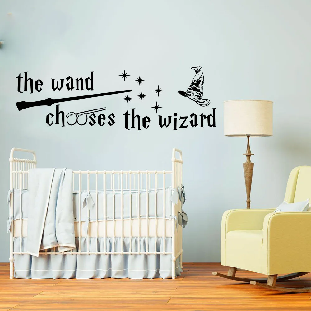 

The Wand Chooses The Wiz Wall Sticker Nursery Kids Room Playroom Inspirational Quote Anima Manga Wall Decal Bedroom Vinyl Home