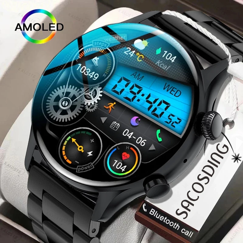 

2022 NFC Men Smart Watch New AMOLED 390*390 HD Screen Always Display IP68 Waterproof Bluetooth Call SmartWatch For Android ios