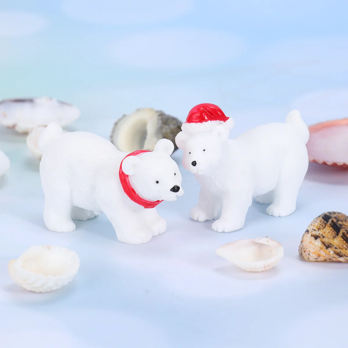 

Bear Christmas Miniature Decorations Polar Bear Micro-Landscape Ornaments Christmas Desktop Decoration (Random Style)