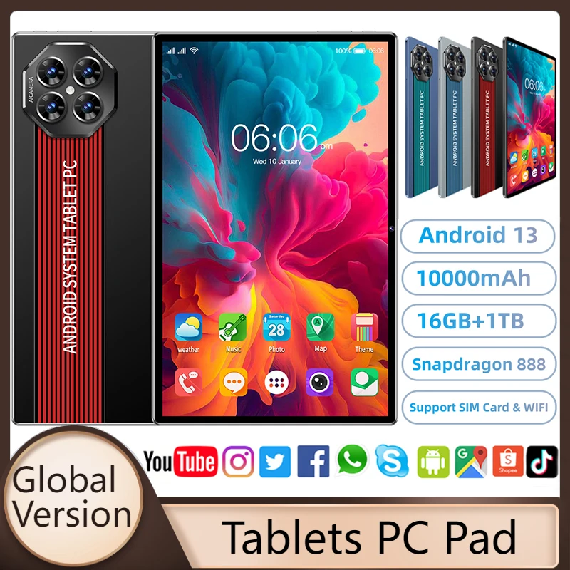 

2023 Original Global Version Pad 6 Pro Snapdragon 888 Tablets PC 16GB 512GB Android 13 Octa Core 11Inch HD 4K Screen 5G Wifi Tab