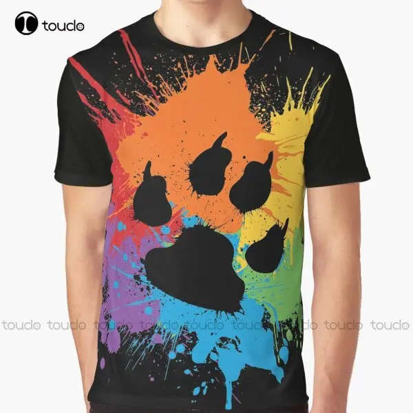 

Paw Pride: Dark Lgbt Gay Pride Rainbow Proud Graphic T-Shirt Custom Aldult Teen Unisex Digital Printing Tee Shirts Xs-5Xl Tshirt