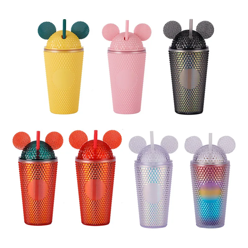 Beginning Of Romance 2PCS 16oz Gradient Water Cup Double Plastic Straw Children's Creative Tie Portable Cat Ear Lid Durian Mug
Beginning Of Romance 2PCS 16oz Gradient Water Cup Double Plastic Straw Children's Creative Tie Portable Cat Ear Lid Durian Mug