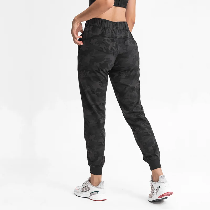 

Stretch Naked Feel Camo Jogger Women Drawstring Waist Workout Yoga Tapered Sweatpants Track Cuff Sport Pants With Pockets