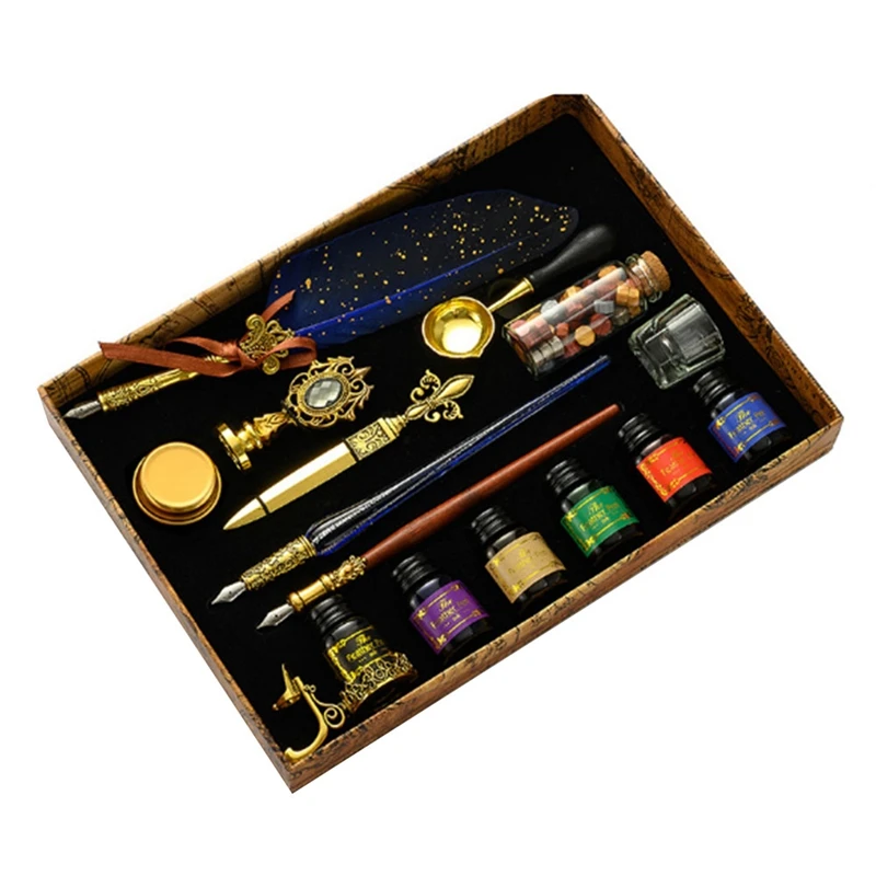 16Pcs Antique Feather Dip Pen Kit Retro Wooden Dip Pen Set Classic Wax Seal Stamp Kit For Calligraphy Art Words Gifts
16Pcs Antique Feather Dip Pen Kit Retro Wooden Dip Pen Set Classic Wax Seal Stamp Kit For Calligraphy Art Words Gifts