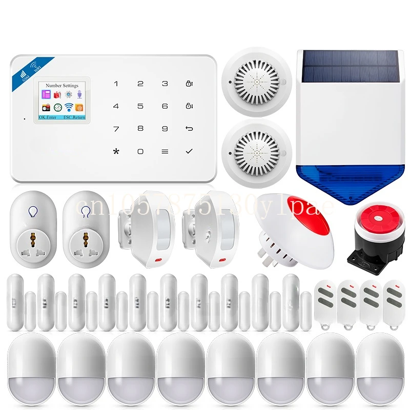 

Wireless Home Alarm Siren with Outdoor Solar Siren Alarm W18 WIFI GSM Burglar Security Alarm System Smoke Detector