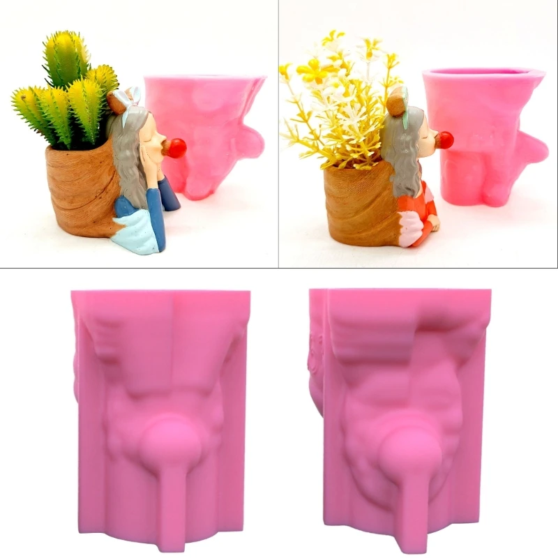 

R3MC Succulents Flower Pot Resin Silicone Mold Suitable for Diy Garden Flower Pot