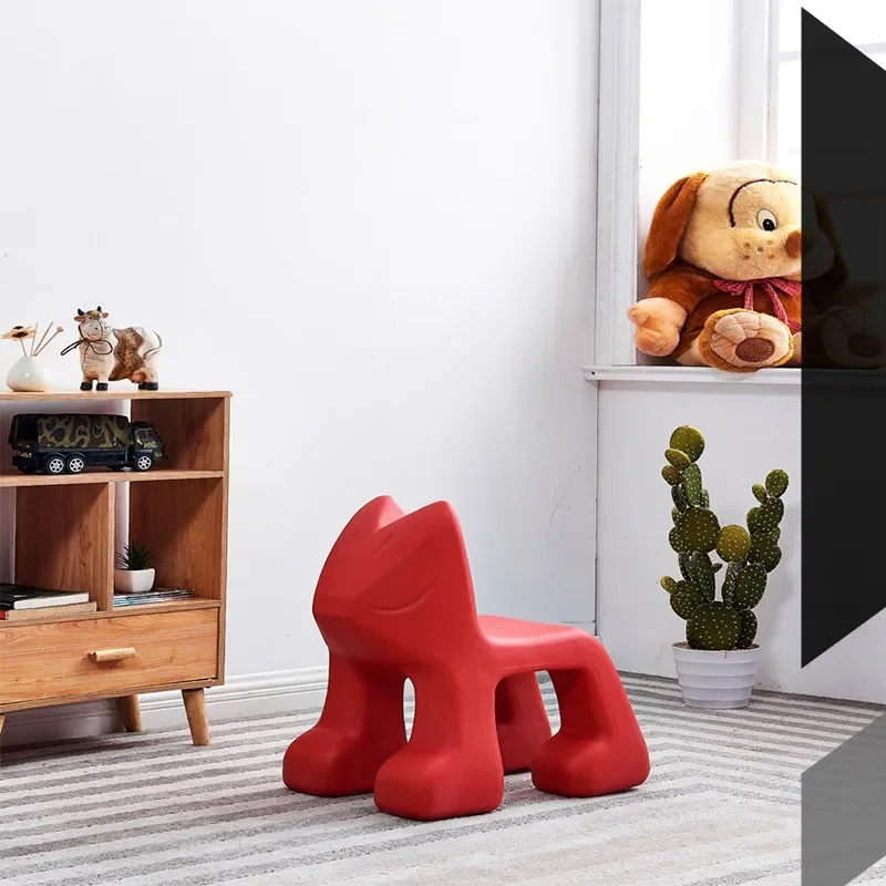 

Nordic Designers Fox Chair Household Creative Animal-shaped Low Stool Plastic Chairs Ottoman Pouf Chair Vanity Living Room Ins