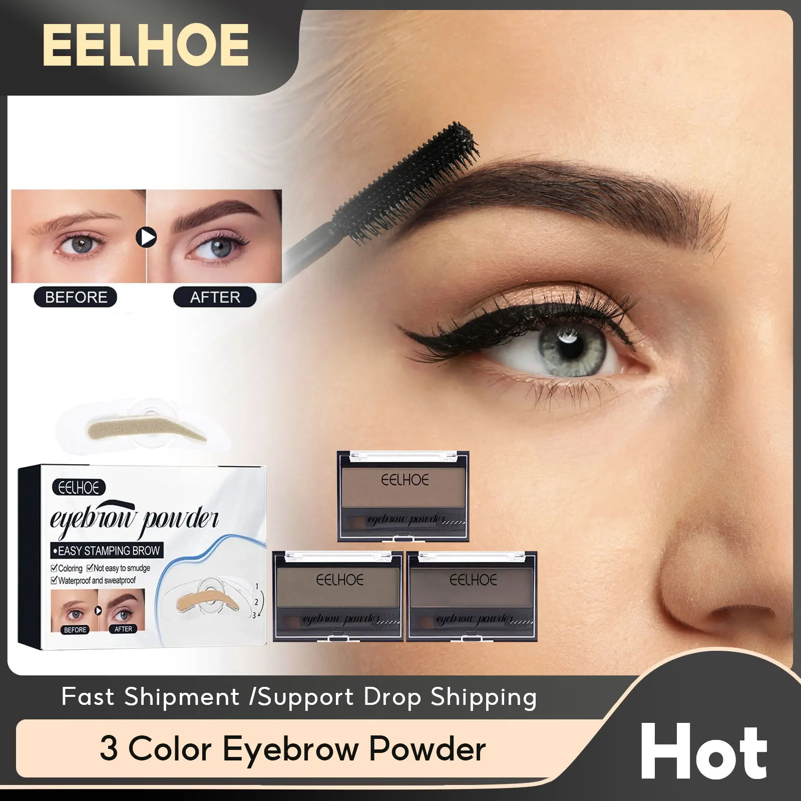EELHOE 3 Color Eyebrow Powder Cosmetic Waterproof Long Lasting Eye Shadow Makeup Eyebrow Palette Eyebrow Enhancer Kit with Brush
EELHOE 3 Color Eyebrow Powder Cosmetic Waterproof Long Lasting Eye Shadow Makeup Eyebrow Palette Eyebrow Enhancer Kit with Brush