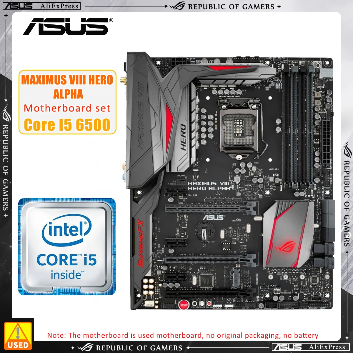 ASUS ROG MAXIMUS VIII HERO ALPHA Mining+i5 6500 LGA1151 Motherboard Kit Core i7 7700K Cpus DDR4 Intel Z170 M.2 PCI-E 3.0
ASUS ROG MAXIMUS VIII HERO ALPHA Mining+i5 6500 LGA1151 Motherboard Kit Core i7 7700K Cpus DDR4 Intel Z170 M.2 PCI-E 3.0