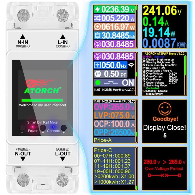 100A Tuya WIFI Din Rail Smart Switch Remote Control 220V 110V Digital Power Energy Volt Amp Kwh Frequency Factor Meter
100A Tuya WIFI Din Rail Smart Switch Remote Control 220V 110V Digital Power Energy Volt Amp Kwh Frequency Factor Meter
