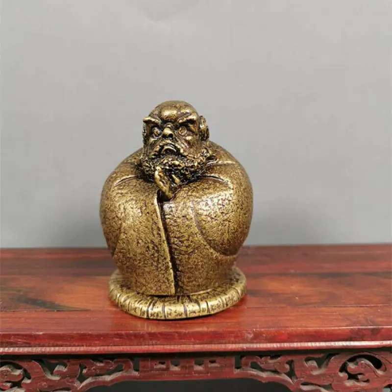 

Chinese Buddhism Brass Copper Arhat Seat Damo Bodhidharma Dharma Buddha Statue