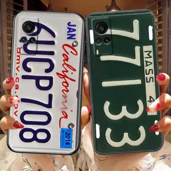 Capa de Celular Retro Engraçada com Número de Placa de Licença para iPhone 14 Funny License Plate Number Car Phone Case For VIVO X90 X80 X70 X60 X50 X30 V29 V27 V25 V23 V23E V21 V21E V20 Case Funda Shell