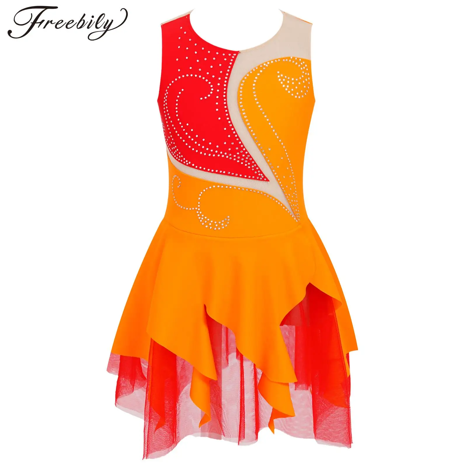 Kids Girls Figure Ice Skating Dance Dress Ballet Gymnastics Leotard Tutu Sleeveless Shiny Rhinestone Sheer Ballerina Dancewear
Kids Girls Figure Ice Skating Dance Dress Ballet Gymnastics Leotard Tutu Sleeveless Shiny Rhinestone Sheer Ballerina Dancewear