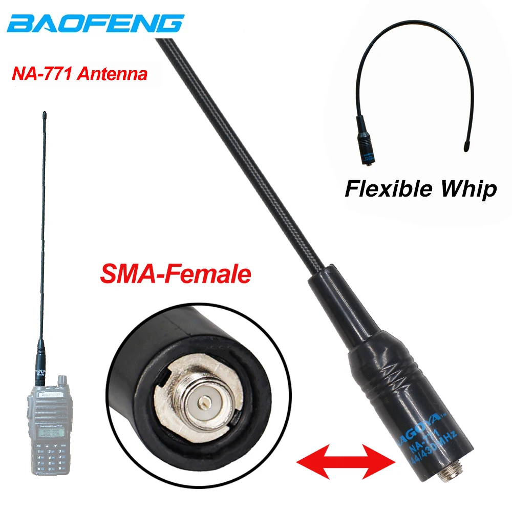 Baofeng NA-771 SMA-Female Dual Band Walkie Talkie Antenna for UV5R UV-82 BF-888S Accessories VHF/UHF Antenne for Two Way Radio
Baofeng NA-771 SMA-Female Dual Band Walkie Talkie Antenna for UV5R UV-82 BF-888S Accessories VHF/UHF Antenne for Two Way Radio